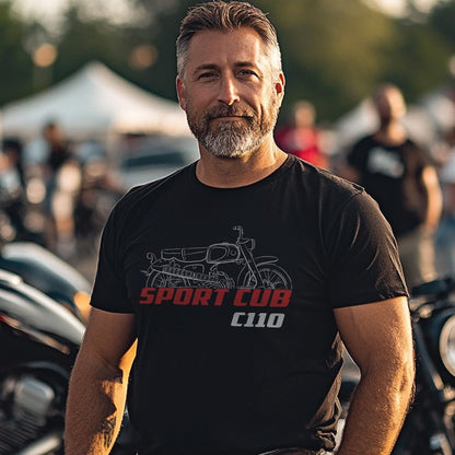 Honda C110 Super Sports Cub 50 Inspired T-Shirt - Motorcycle Tee Shirt for Riders