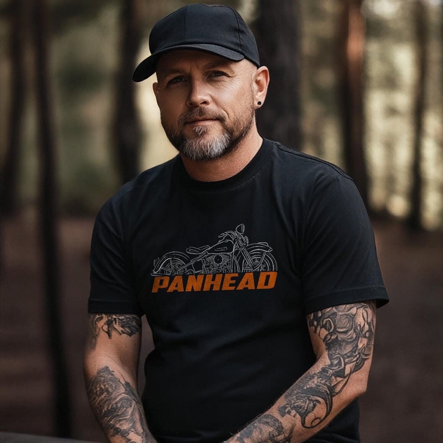 Harley-Davidson Panhead E EL eLP FL FLP Inspired T-Shirt - Biker Motorcycle Tee Shirt