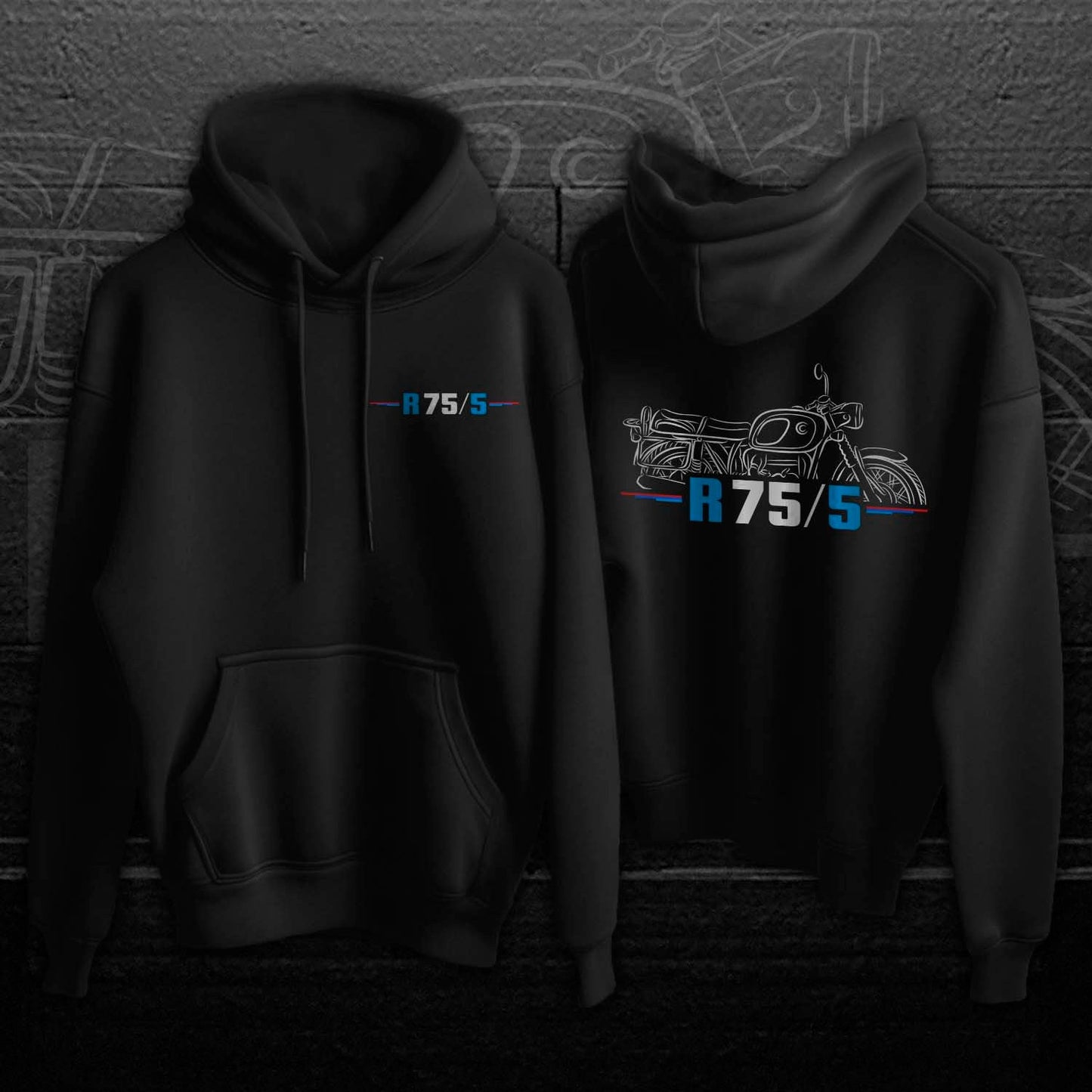 BMW R75/5 Hoodie - Motorcycle Sweatshirt for Motorrad Riders