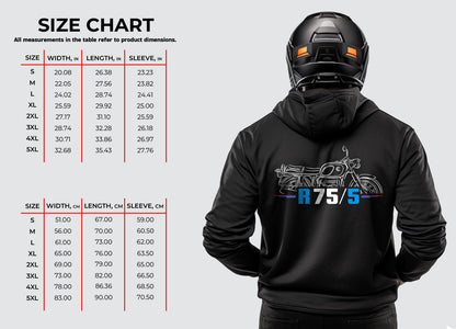 BMW R75/5 Hoodie - Motorcycle Sweatshirt for Motorrad Riders