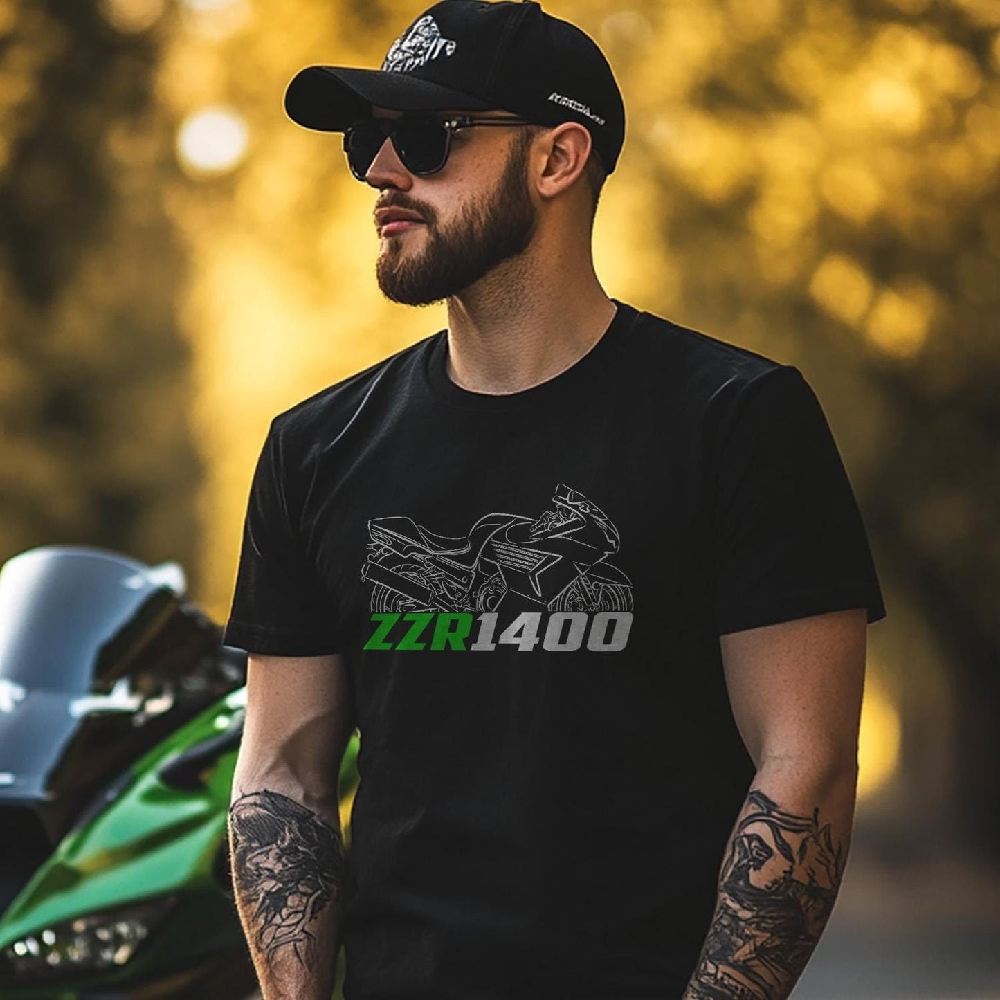 Kawasaki ZZR 1400 Inspired T-Shirt - Motorcycle Tee Shirt for Riders