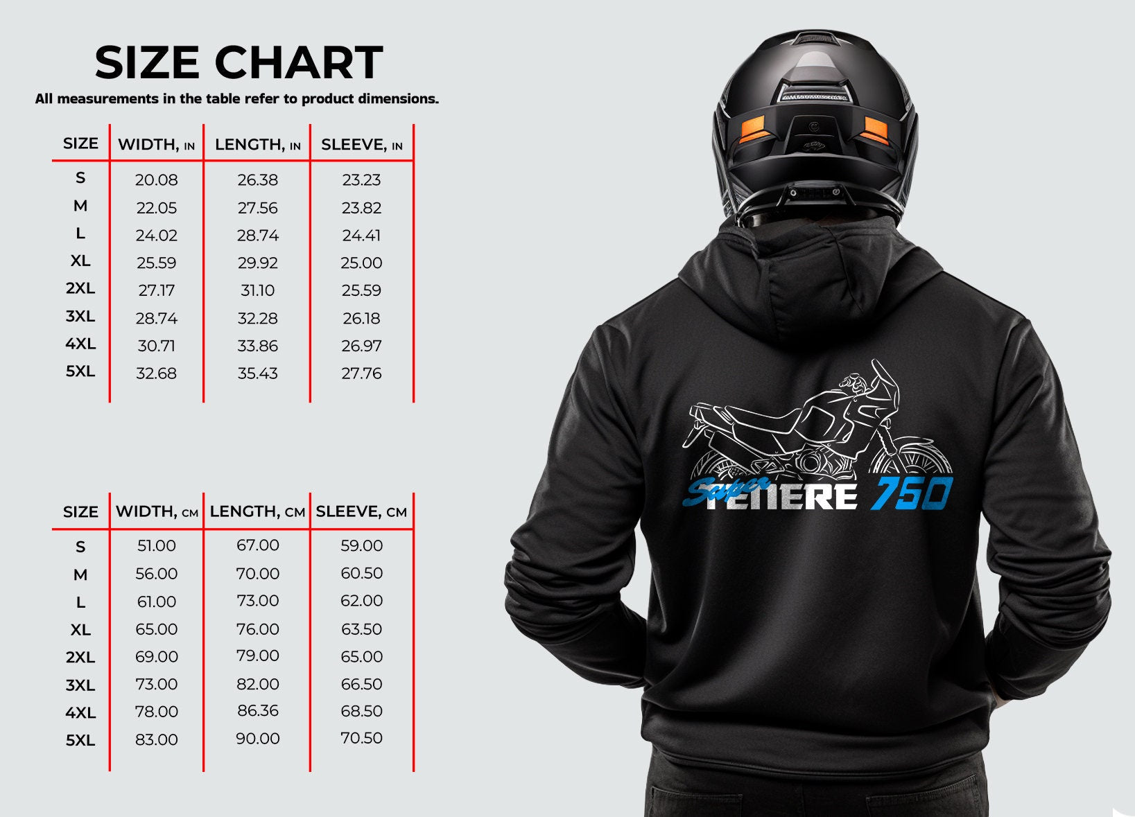 Yamaha XTZ 750 Super Ténéré Hoodie - Motorcycle Sweatshirt for ADV Riders