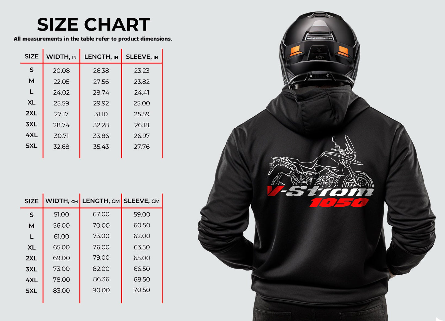 Suzuki V-STROM 1050 Hoodie - Motorcycle Sweatshirt for ADV Riders