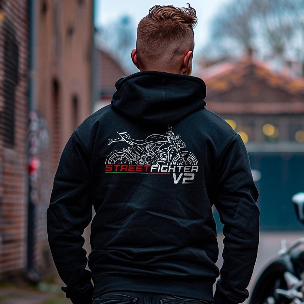 Ducati Streetfighter V2 Inspired Hoodie - Motorcycle Sweatshirt for Riders