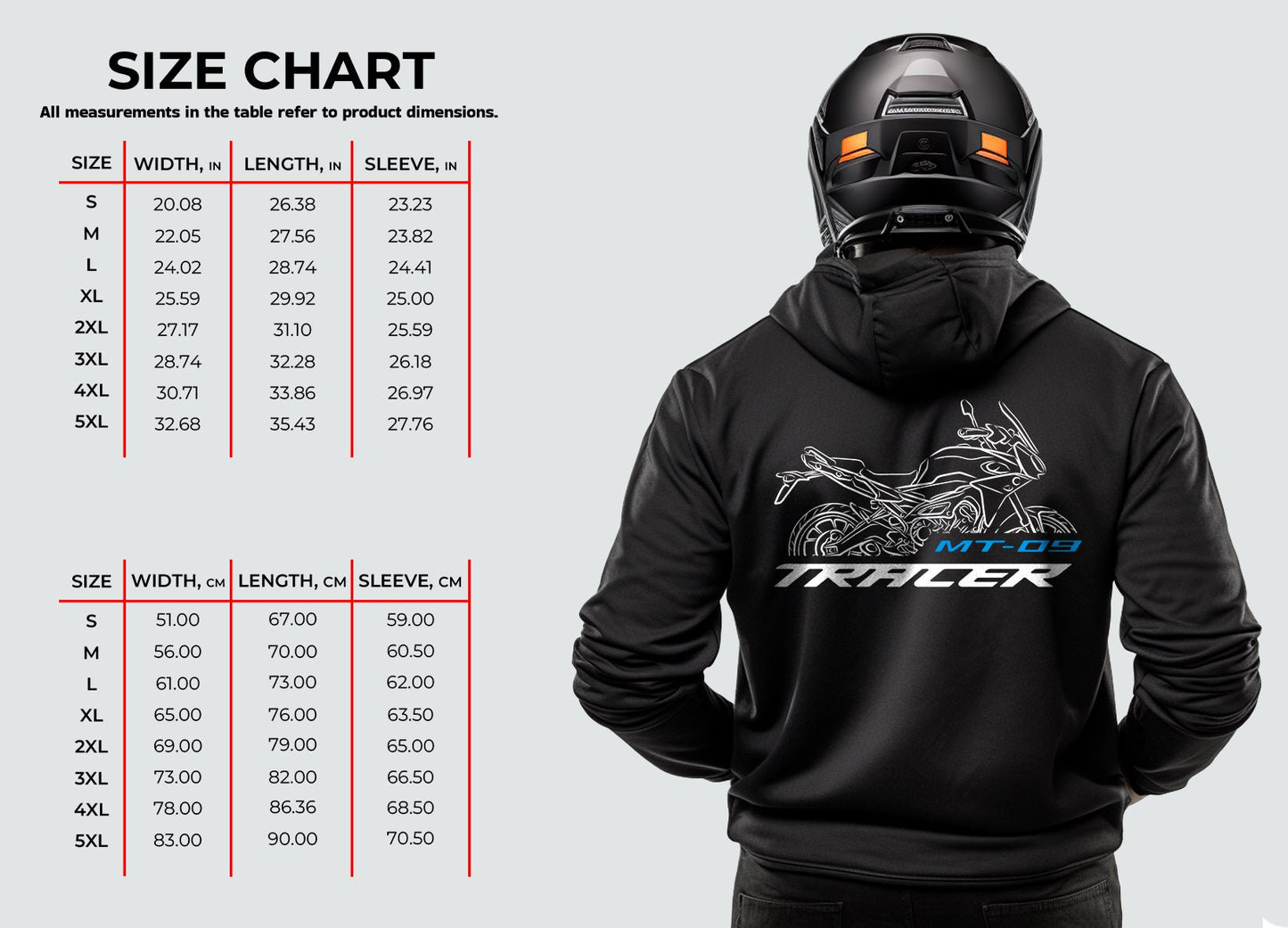 Yamaha MT-09 Tracer Hoodie - Motorcycle Sweatshirt for ADV Riders