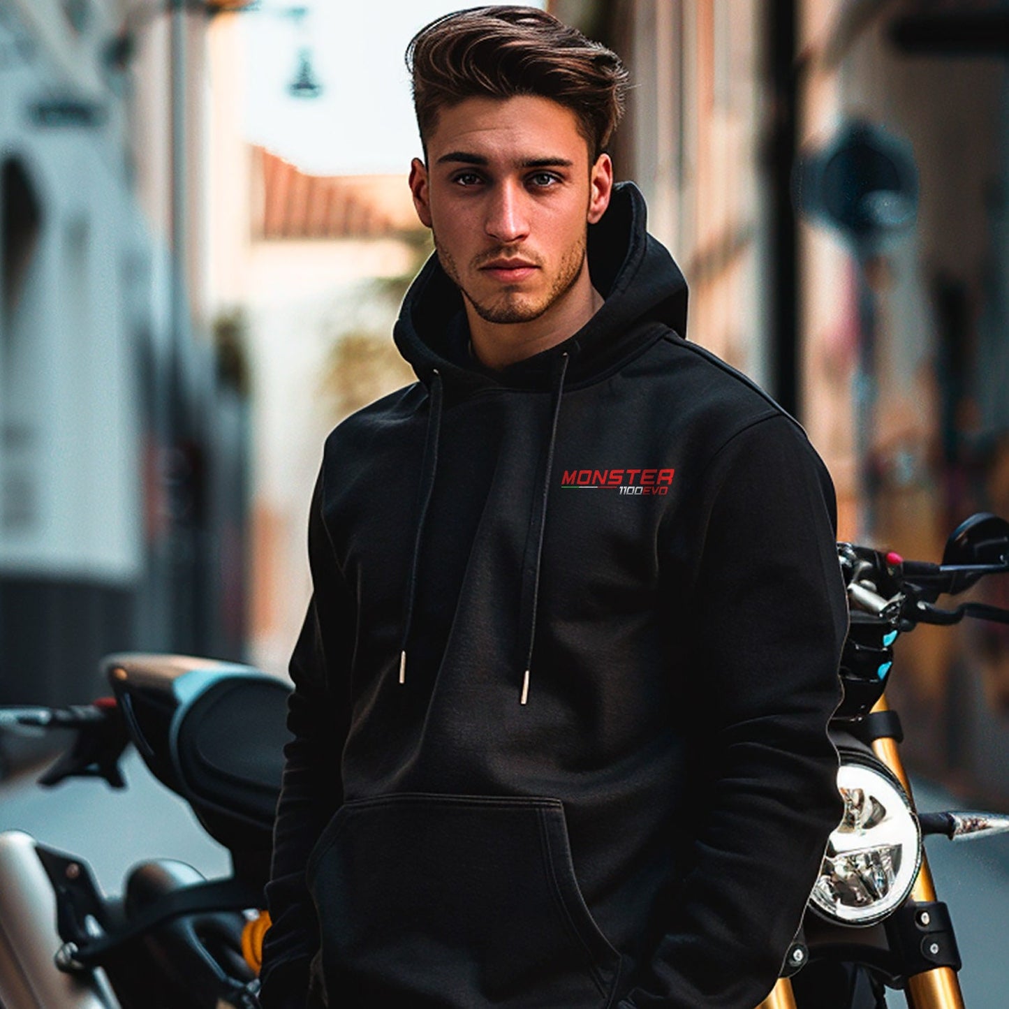Ducati Monster 1100 EVO Inspired Hoodie - Motorcycle Sweatshirt for Riders