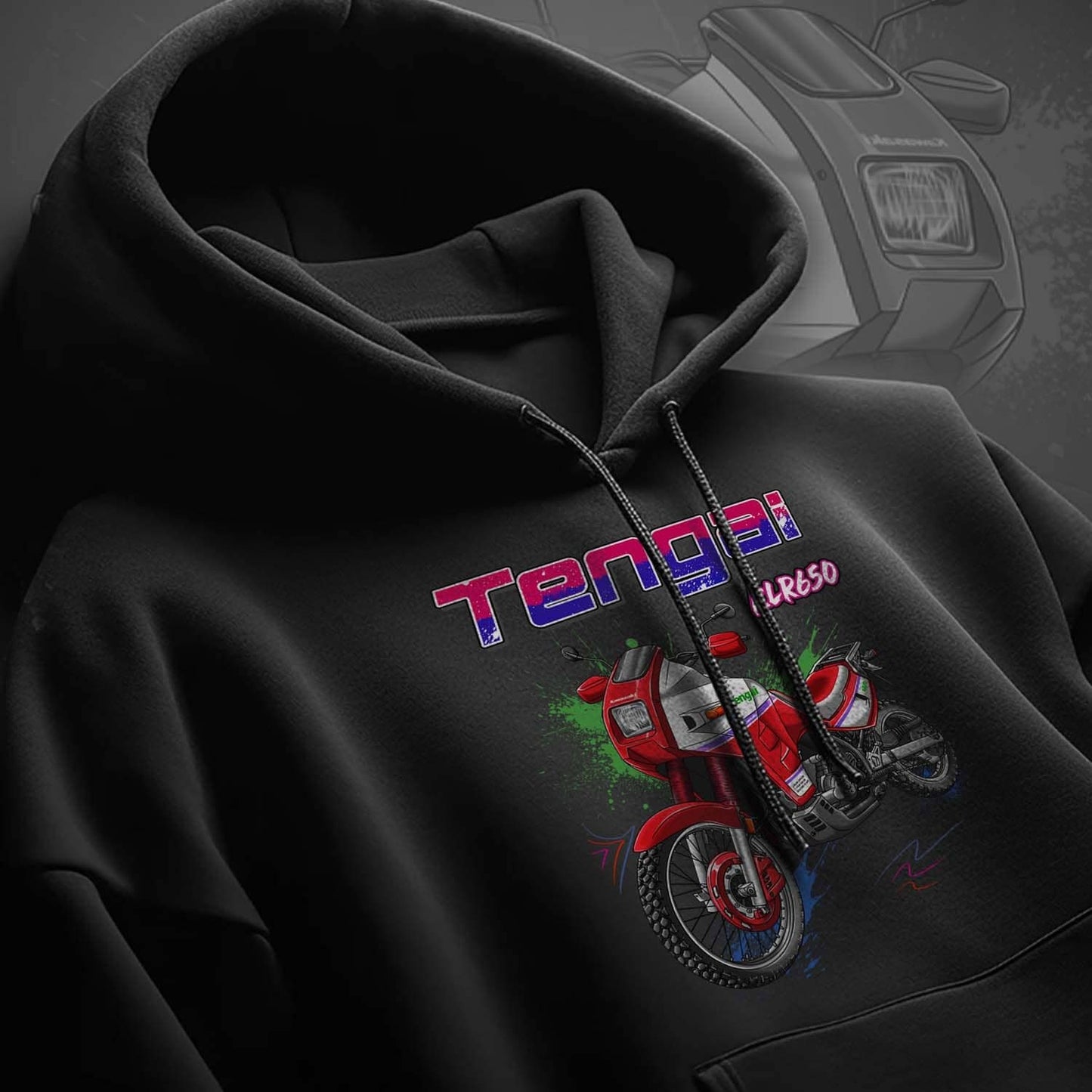 Kawasaki KLR 650 B Tengai Hoodie - Motorcycle Sweatshirt for Riders