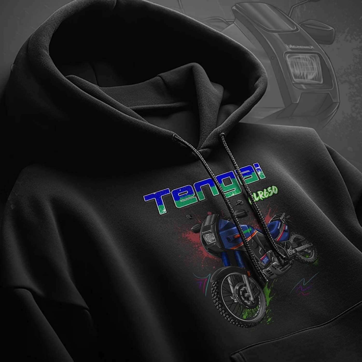Kawasaki KLR 650 B Tengai Hoodie - Motorcycle Sweatshirt for Riders