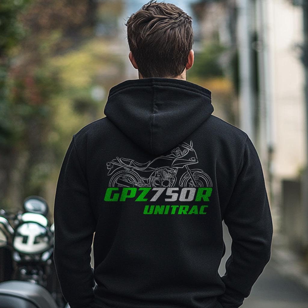 Kawasaki GPZ750R Unitrac Inspired Hoodie - Motorcycle Sweatshirt for Riders