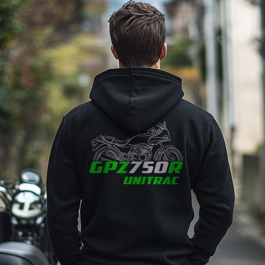Kawasaki GPZ750R Unitrac Inspired Hoodie - Motorcycle Sweatshirt for Riders