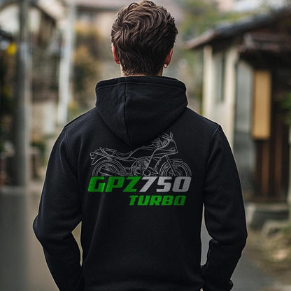 Kawasaki GPZ750 Turbo Inspired Hoodie - Motorcycle Sweatshirt for Riders