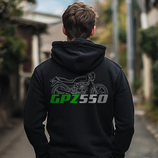 Kawasaki GPZ550 Inspired Hoodie - Motorcycle Sweatshirt for Riders