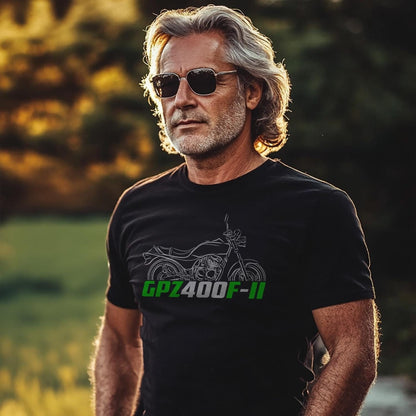 Kawasaki GPZ400F-II Inspired T-Shirt - Motorcycle Tee Shirt for Riders