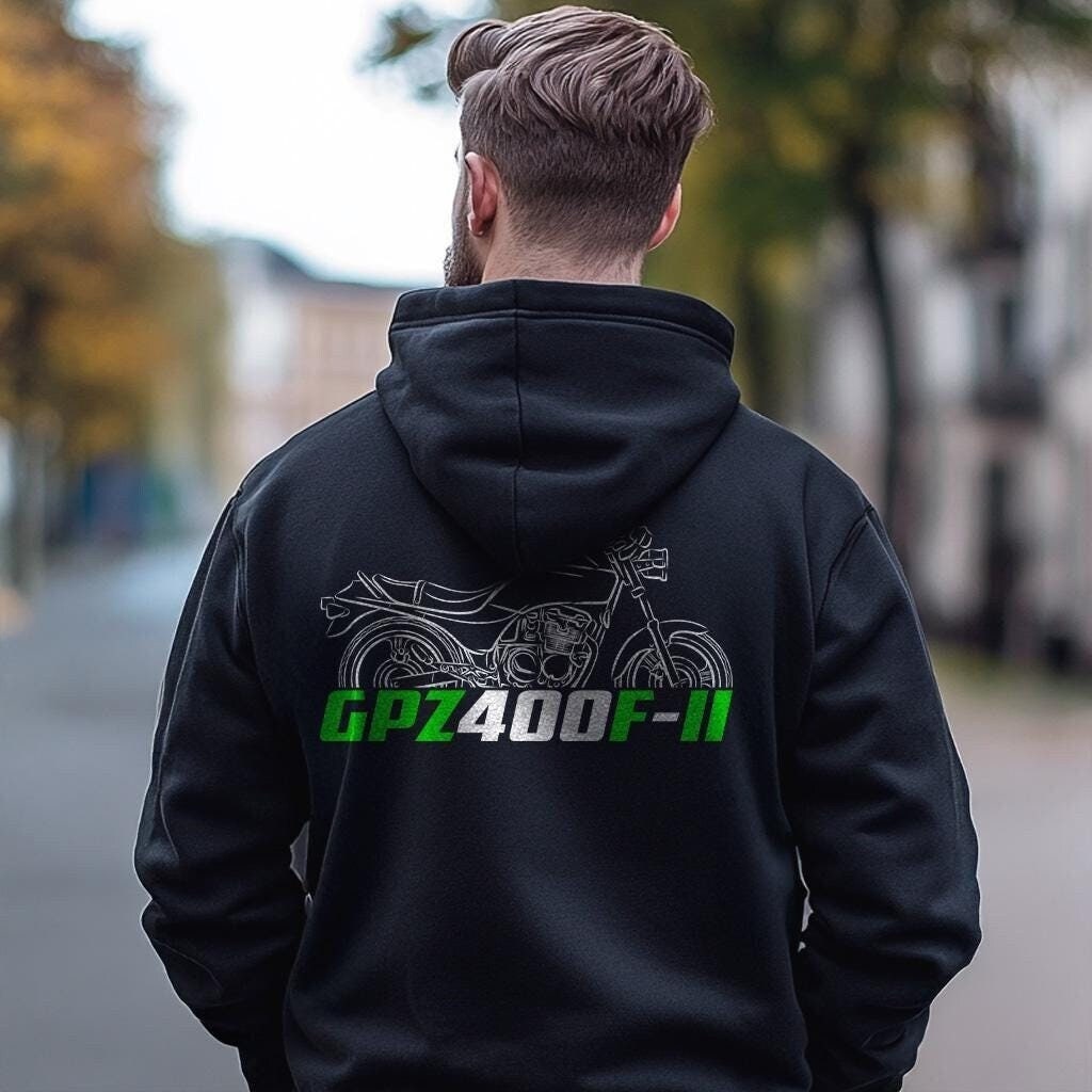 Kawasaki GPZ400F-II Inspired Hoodie - Motorcycle Sweatshirt for Riders