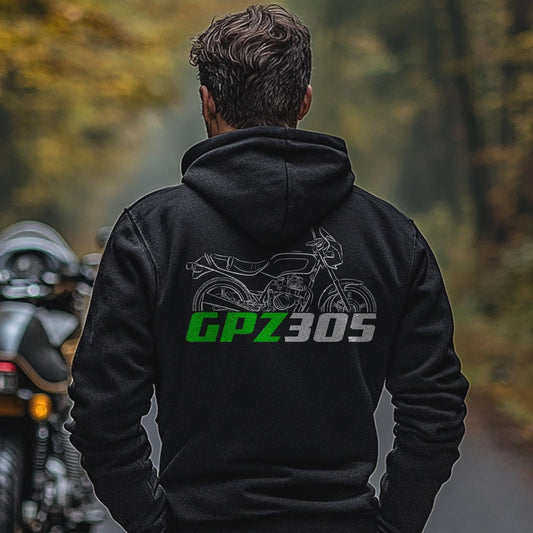 Kawasaki GPZ305 Inspired Hoodie - Motorcycle Sweatshirt for Riders