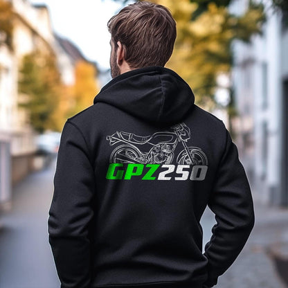 Kawasaki GPZ250 Inspired Hoodie - Motorcycle Sweatshirt for Riders