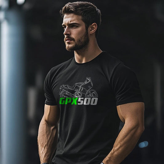 Kawasaki GPX500 Inspired T-Shirt - Motorcycle Tee Shirt for Riders