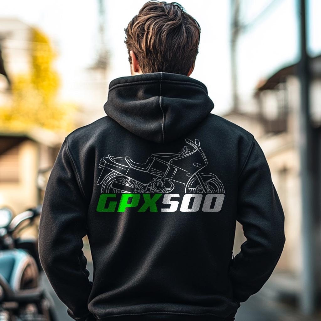 Kawasaki GPX500 Inspired Hoodie - Motorcycle Sweatshirt for Riders