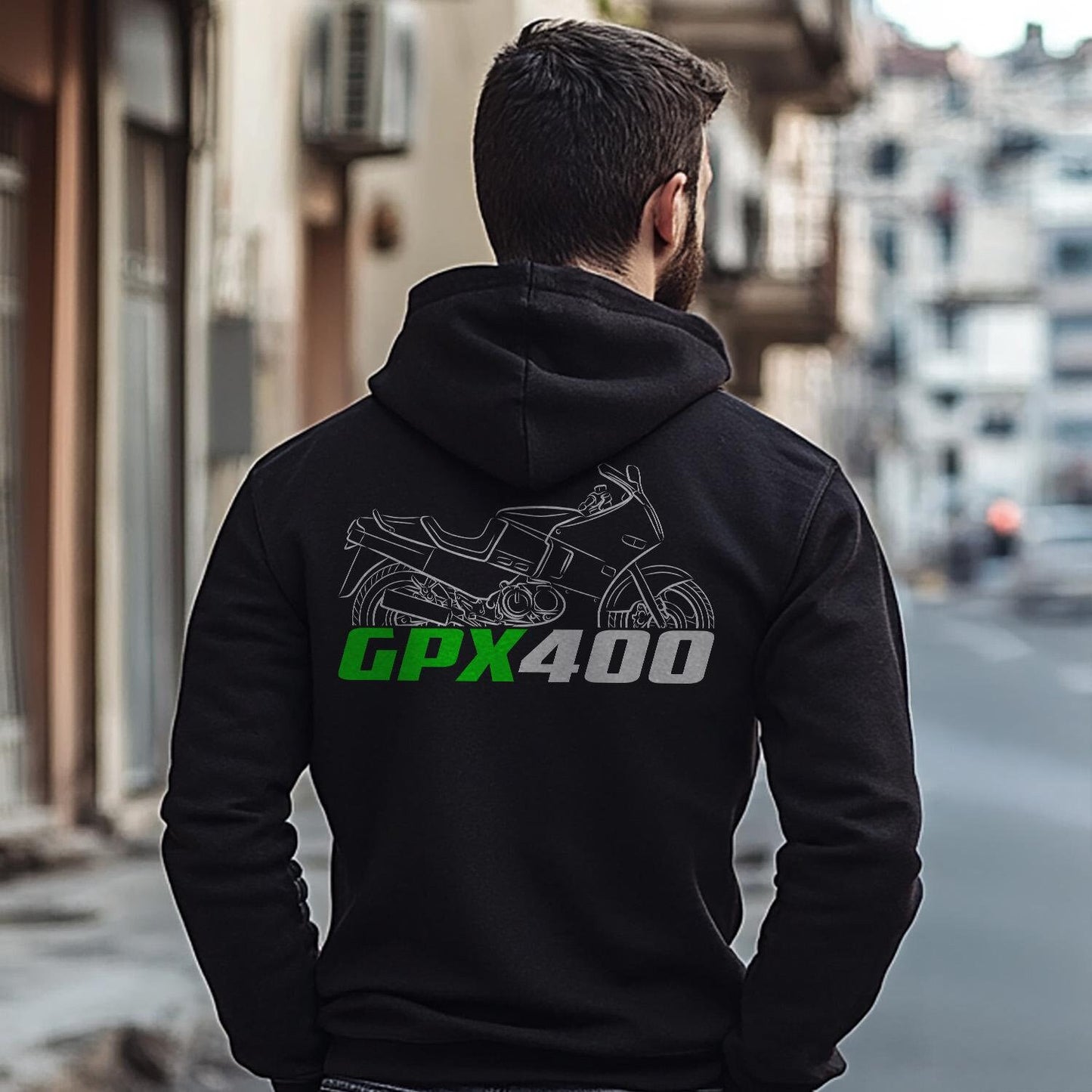 Kawasaki GPX400 Inspired Hoodie - Motorcycle Sweatshirt for Riders