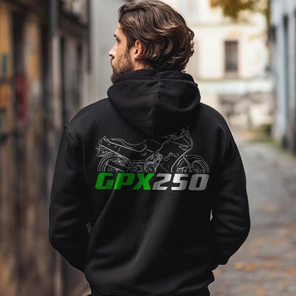 Kawasaki GPX250 Inspired Hoodie - Motorcycle Sweatshirt for Riders