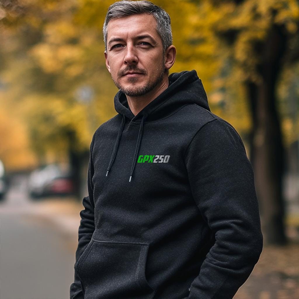 Kawasaki GPX250 Inspired Hoodie - Motorcycle Sweatshirt for Riders