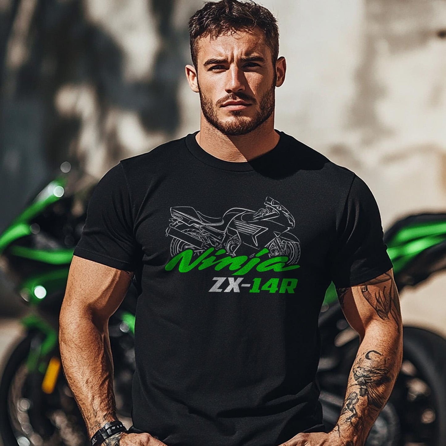 Kawasaki Ninja ZX-14 & ZX-14R Inspired T-Shirt - Motorcycle Tee Shirt for Riders