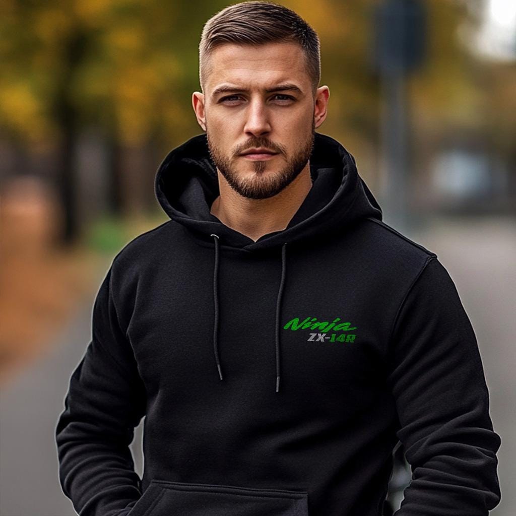 Kawasaki Ninja ZX-14 & ZX-14R Inspired Hoodie - Motorcycle Sweatshirt for Riders