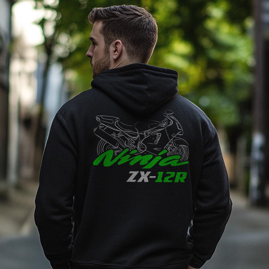 Kawasaki Ninja ZX-12R Inspired Hoodie - Motorcycle Sweatshirt for Riders