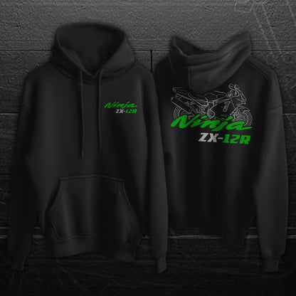 Kawasaki Ninja ZX-12R Inspired Hoodie - Motorcycle Sweatshirt for Riders
