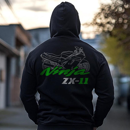 Kawasaki Ninja ZX-11 Inspired Hoodie - Motorcycle Sweatshirt for Riders