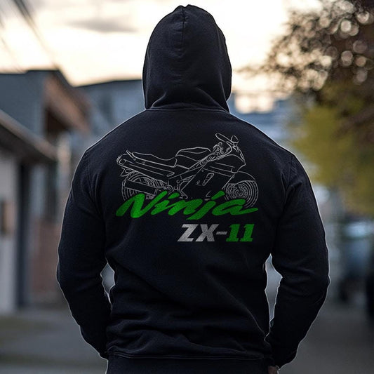 Kawasaki Ninja ZX-11 Inspired Hoodie - Motorcycle Sweatshirt for Riders