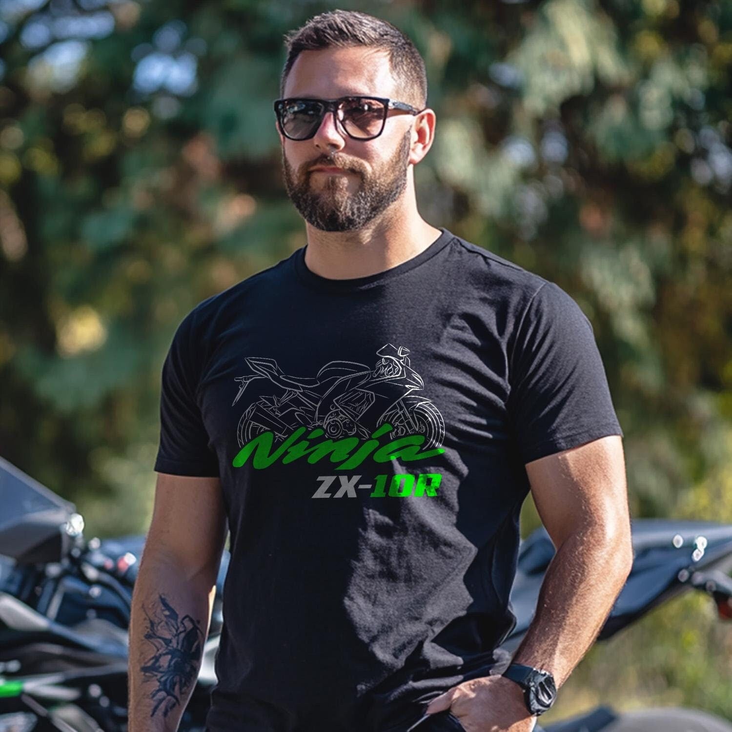 Kawasaki Ninja ZX-10R Inspired T-Shirt - Motorcycle Tee Shirt for Riders