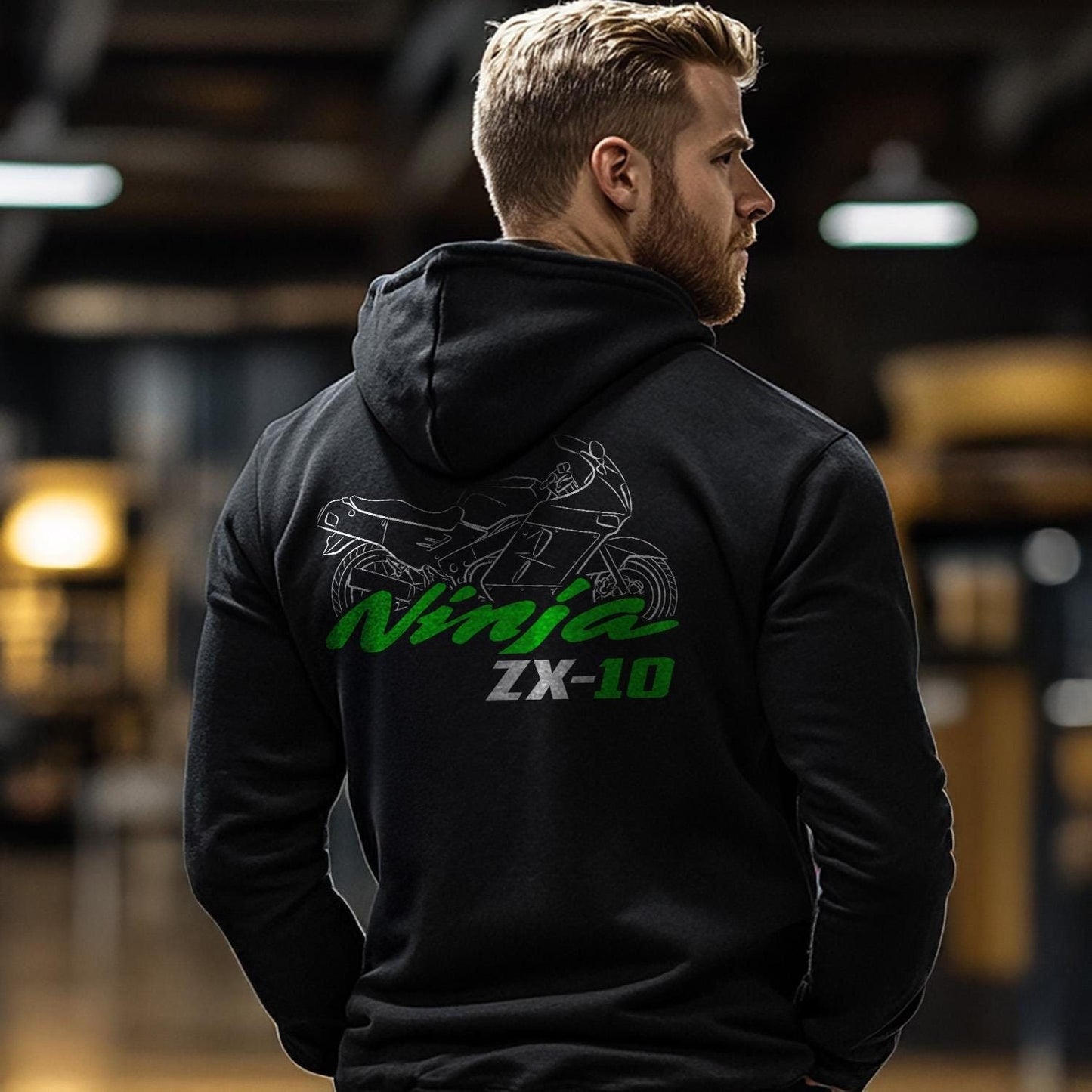 Kawasaki Ninja ZX-10 Tomcat Inspired Hoodie - Motorcycle Sweatshirt for Riders
