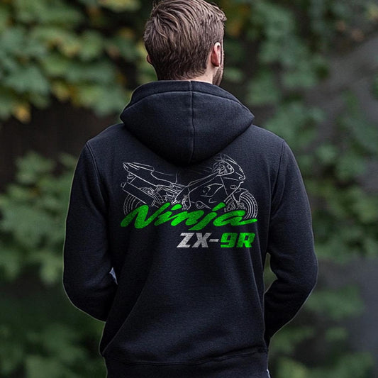 Kawasaki Ninja ZX-9R Inspired Hoodie - Motorcycle Sweatshirt for Riders