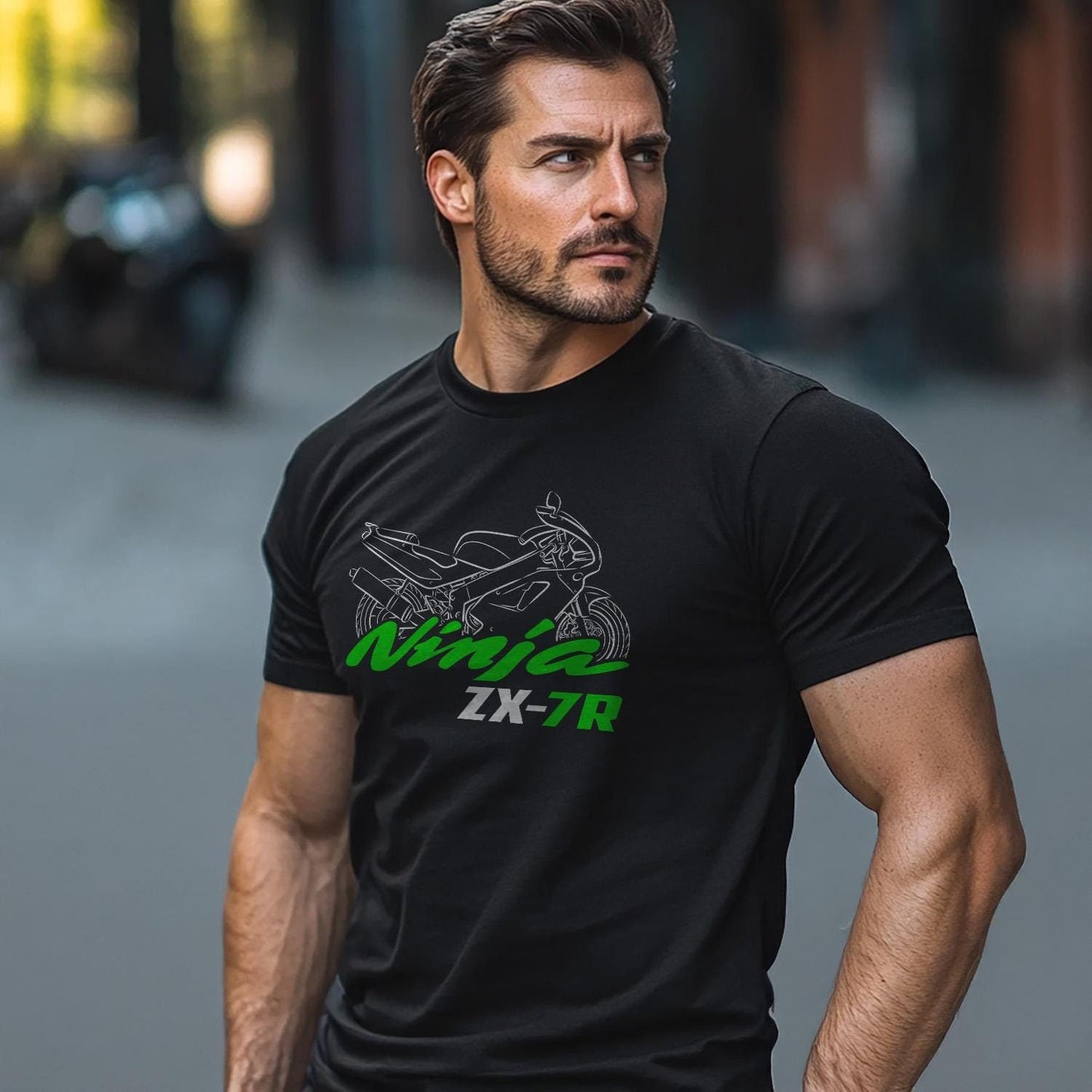 Kawasaki Ninja ZX-7R Inspired T-Shirt - Motorcycle Tee Shirt for Riders
