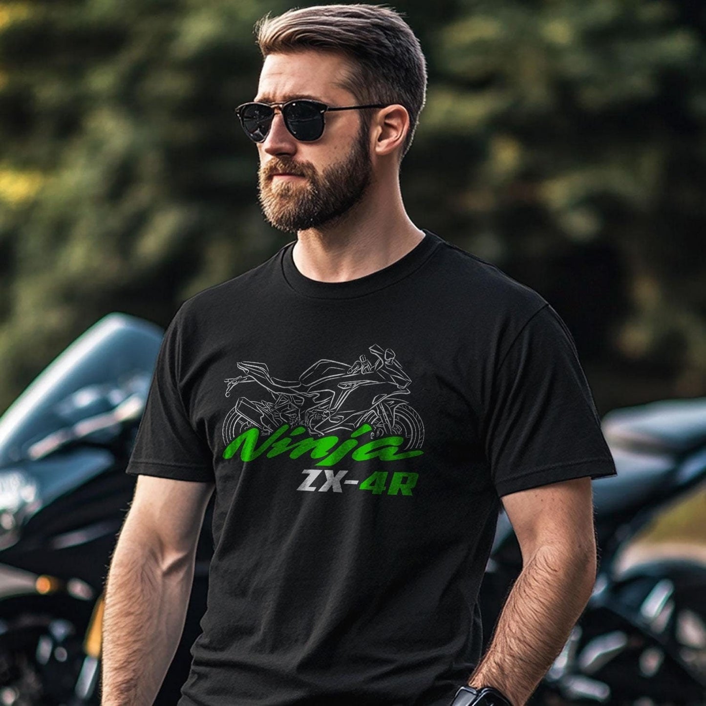 Kawasaki Ninja ZX-4R Inspired T-Shirt - Motorcycle Tee Shirt for Riders