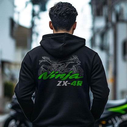 Kawasaki Ninja ZX-4R Inspired Hoodie - Motorcycle Sweatshirt for Riders