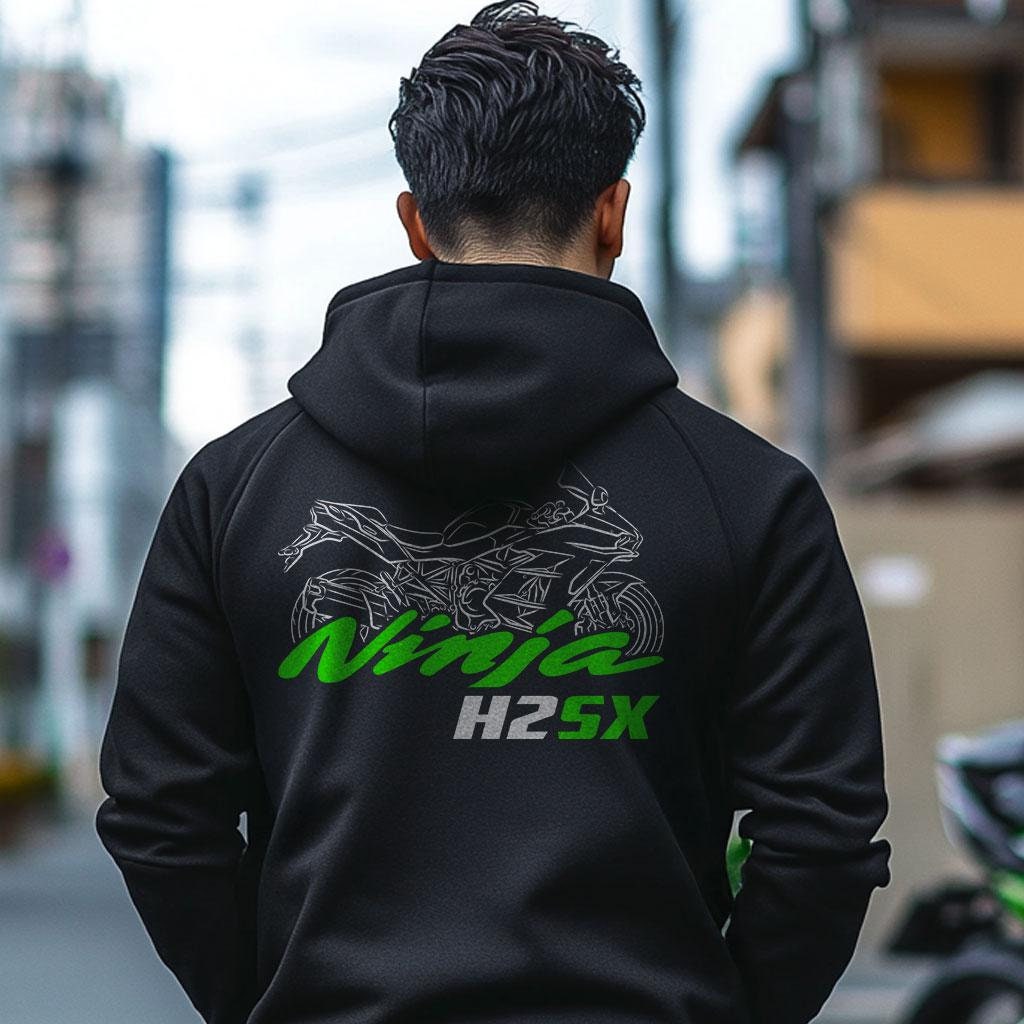 Kawasaki Ninja H2 SX Inspired Hoodie - Motorcycle Sweatshirt for Riders