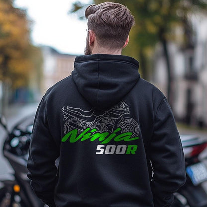 Kawasaki Ninja 500R Inspired Hoodie - Motorcycle Sweatshirt for Riders