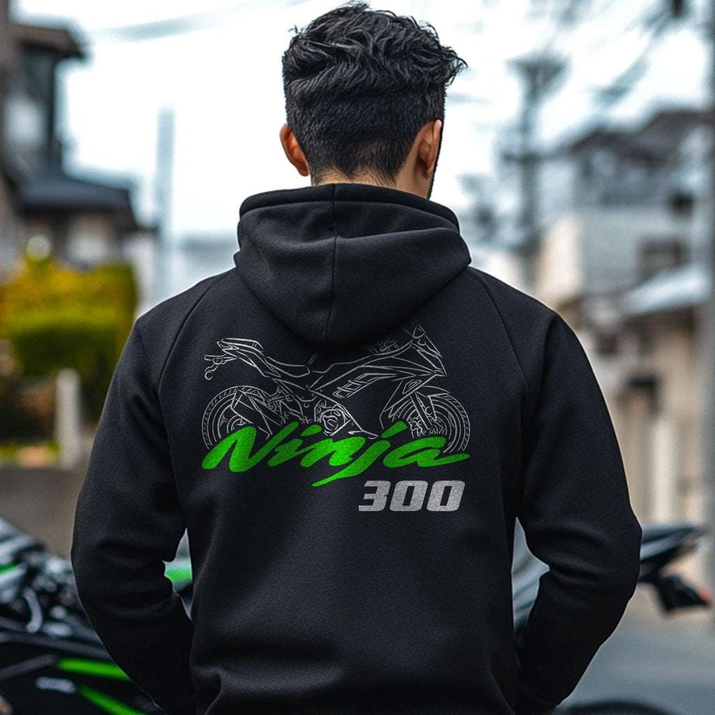 Kawasaki Ninja 300 Inspired Hoodie - Motorcycle Sweatshirt for Riders