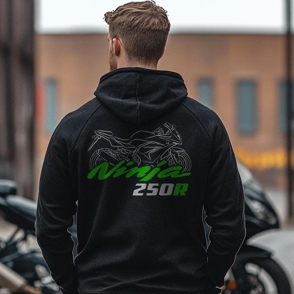 Kawasaki Ninja 250R Inspired Hoodie - Motorcycle Sweatshirt for Riders