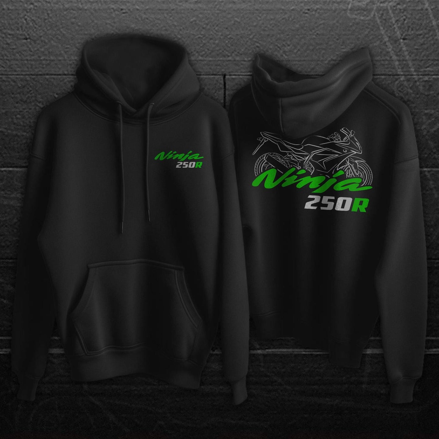 Kawasaki Ninja 250R Inspired Hoodie - Motorcycle Sweatshirt for Riders