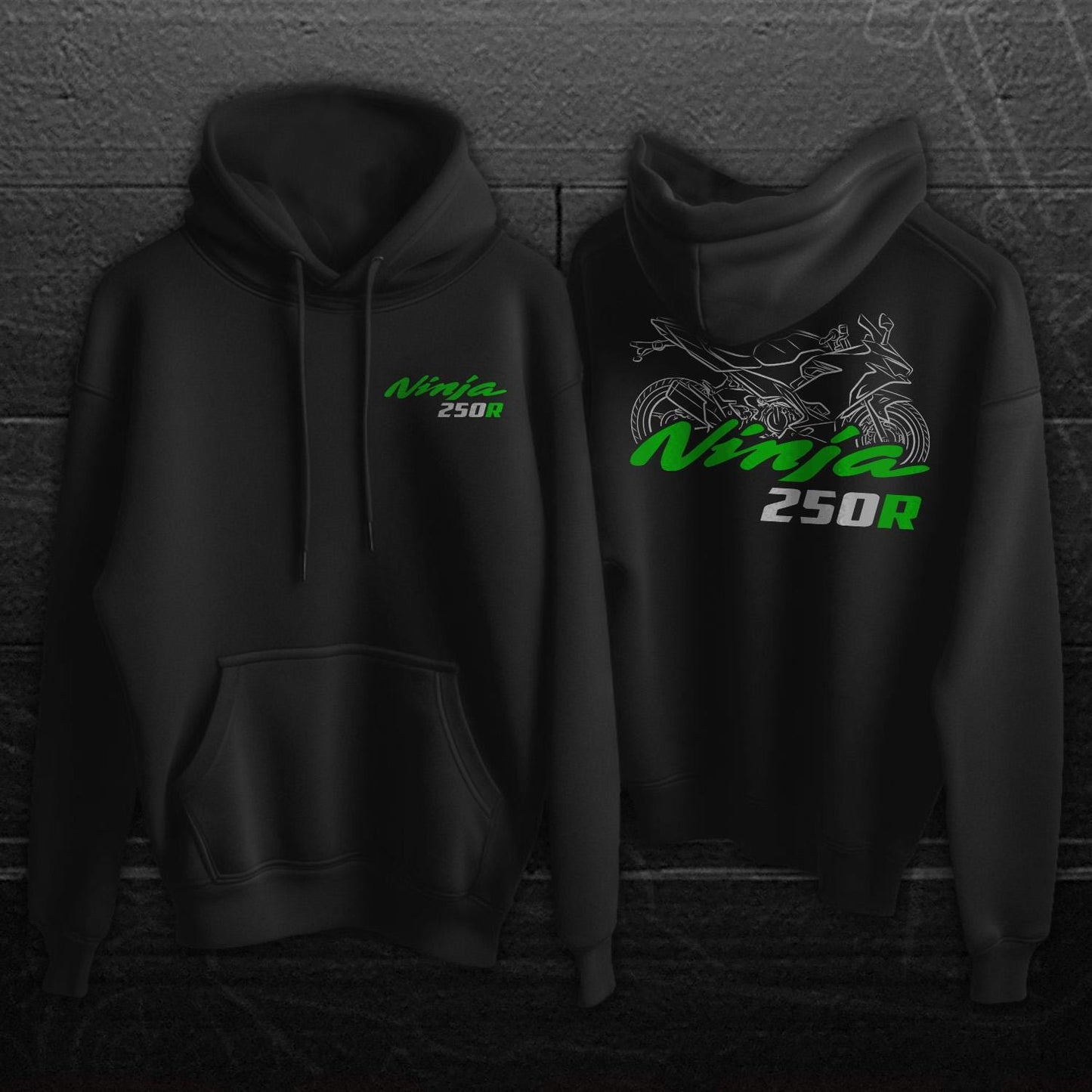 Kawasaki Ninja 250R Inspired Hoodie - Motorcycle Sweatshirt for Riders