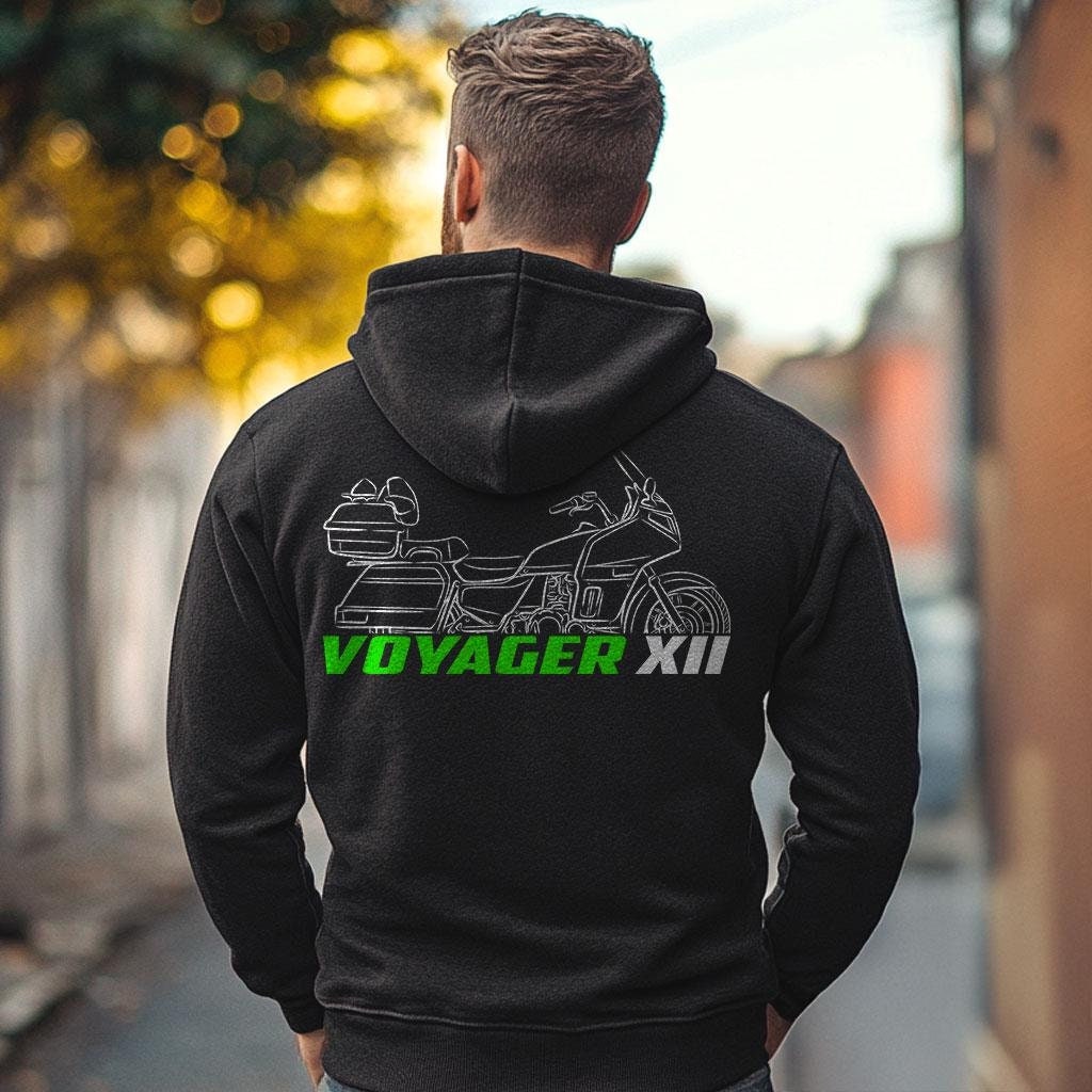 Kawasaki Voyager XII Inspired Hoodie - Motorcycle Sweatshirt for Riders
