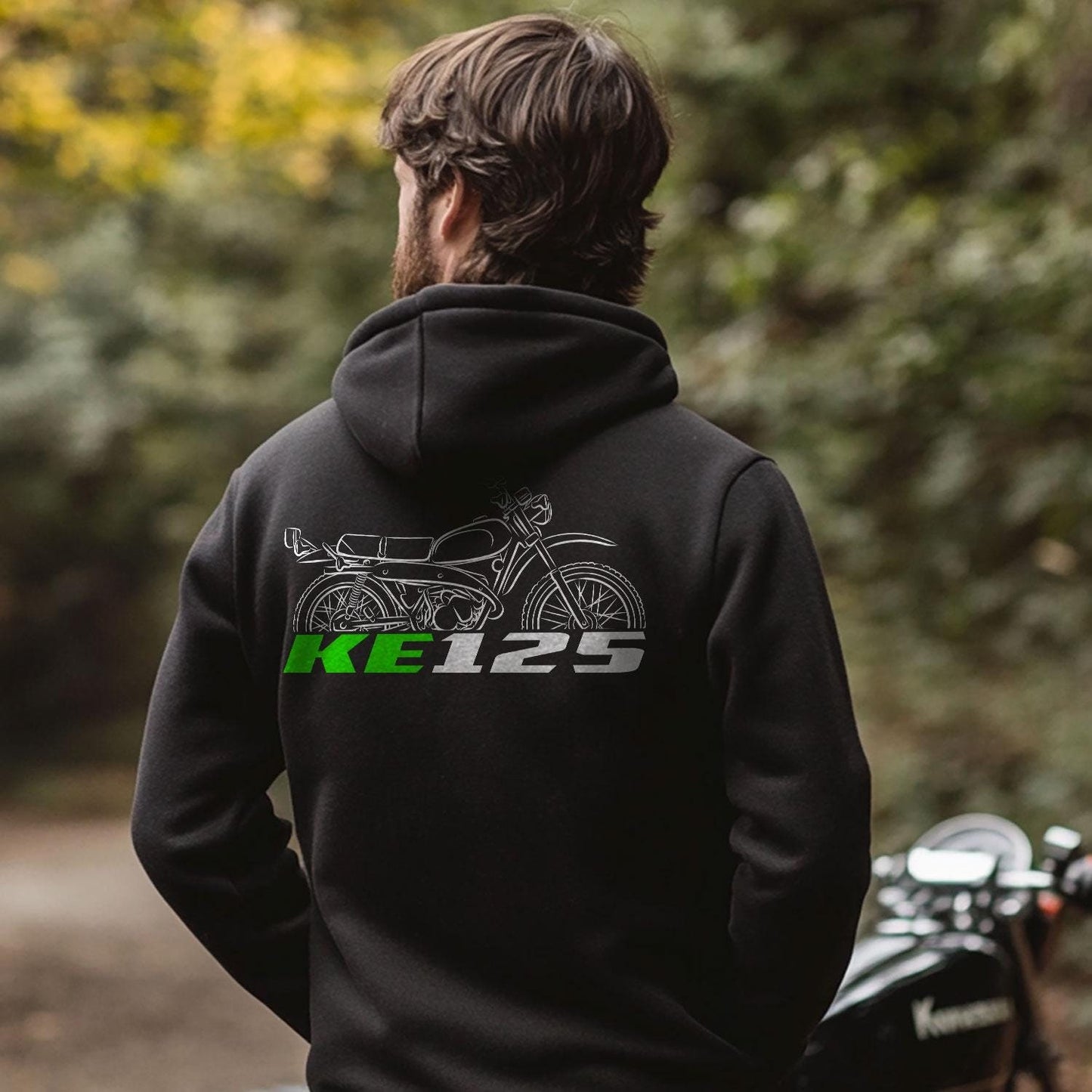 Kawasaki KE125 Inspired Hoodie - Motorcycle Sweatshirt for Riders