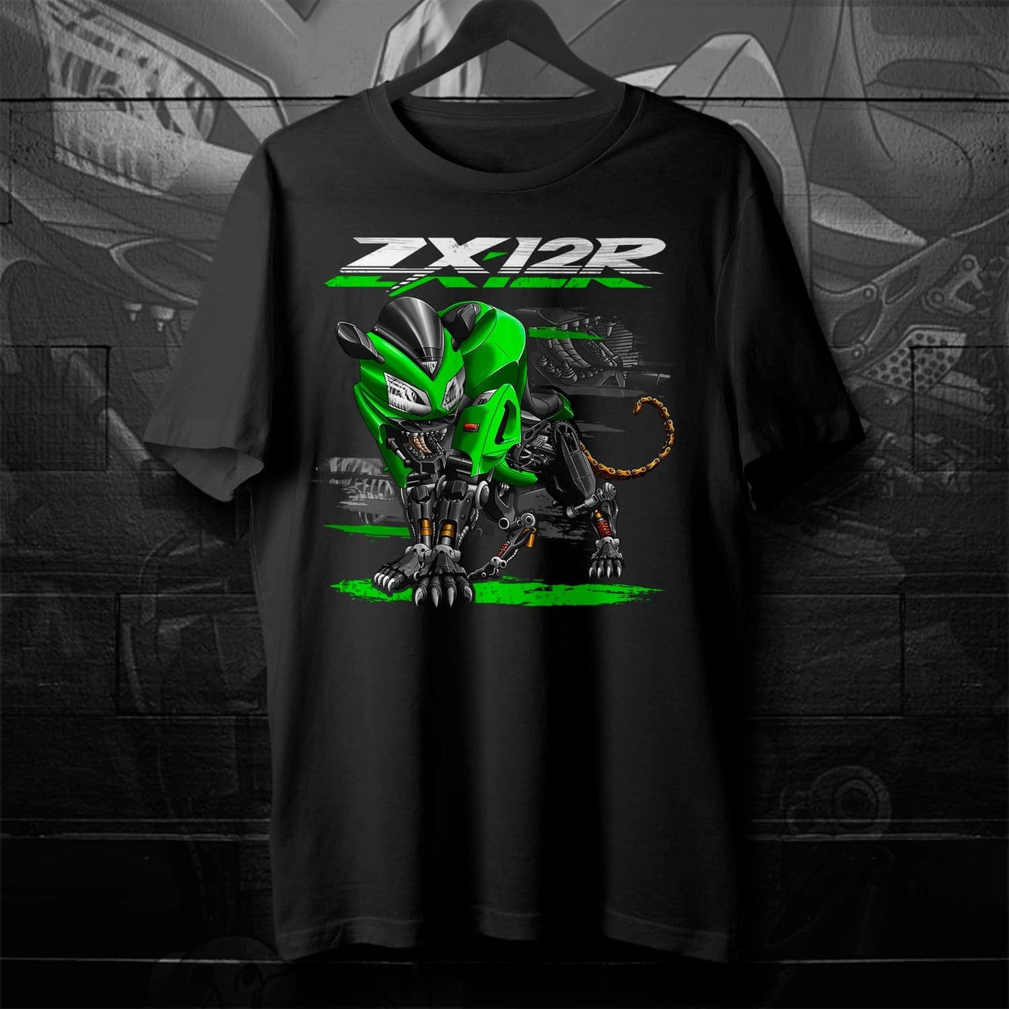 Kawasaki ZX12R Panther 2003-06 Inspired T-Shirt - Motorcycle Tee Shirt for Riders