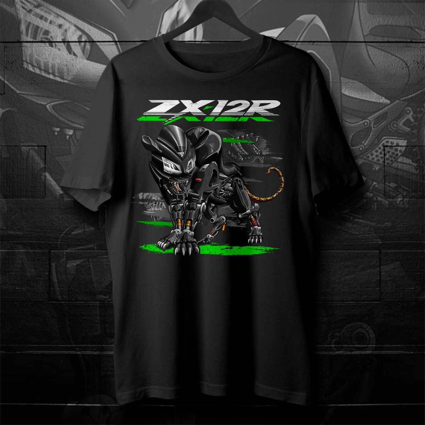 Kawasaki ZX12R Panther 2003-06 Inspired T-Shirt - Motorcycle Tee Shirt for Riders