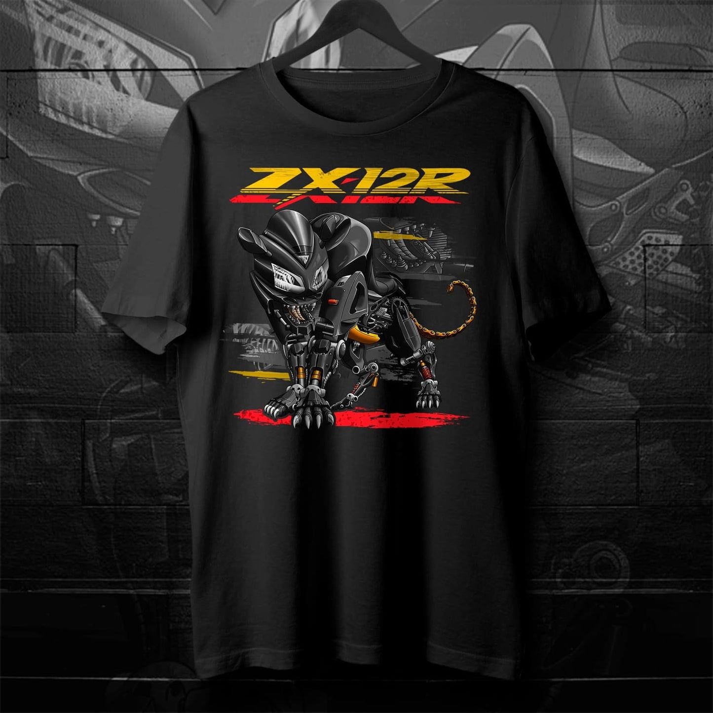 Kawasaki ZX12R Panther 2003-06 Inspired T-Shirt - Motorcycle Tee Shirt for Riders