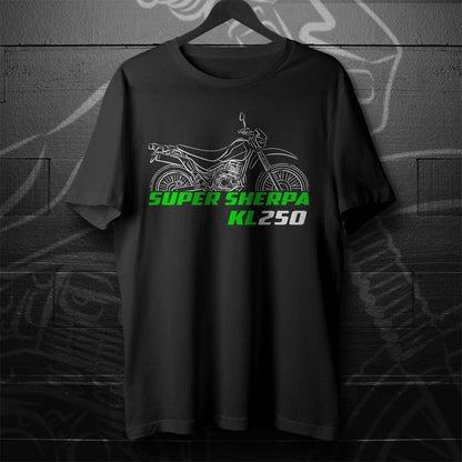 Kawasaki KL250 Super Sherpa Inspired T-Shirt - Motorcycle Tee Shirt for Riders