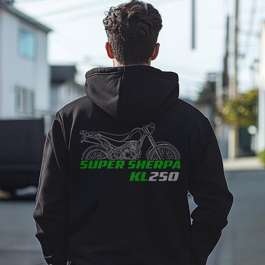 Kawasaki KL250 Super Sherpa Inspired Hoodie - Motorcycle Sweatshirt for Riders